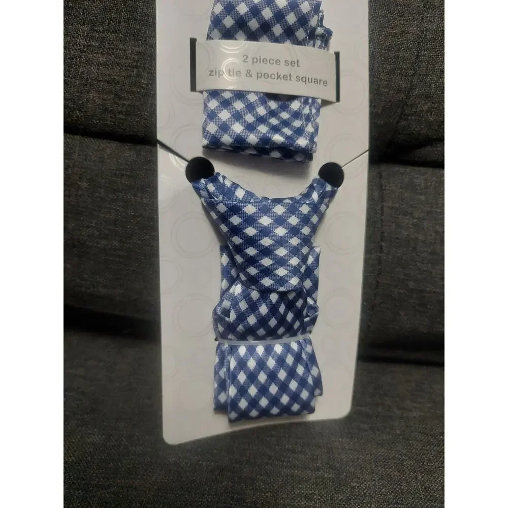 Wonder Nation Boys Necktie Pocket Square 2 Piece Set Blue NWT One Size